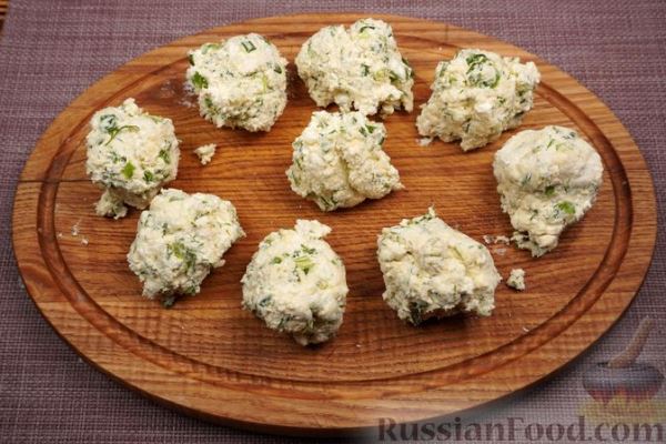 Сырники с зелёным луком и укропом